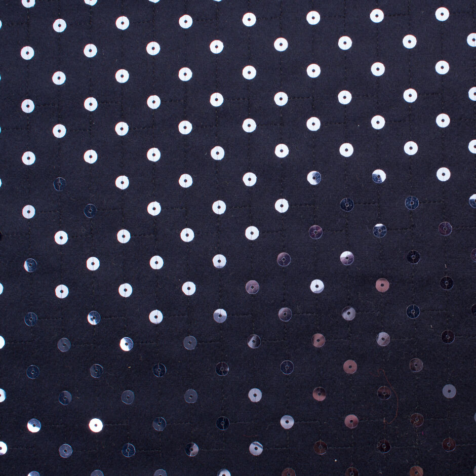 Blue Sequinned Pure Wool Flannel
