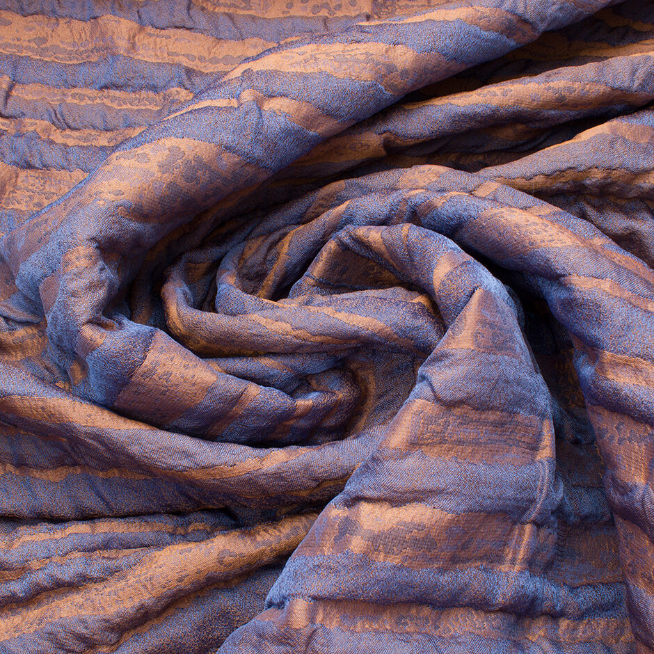Lavender & Rust Wool Blend Brocade
