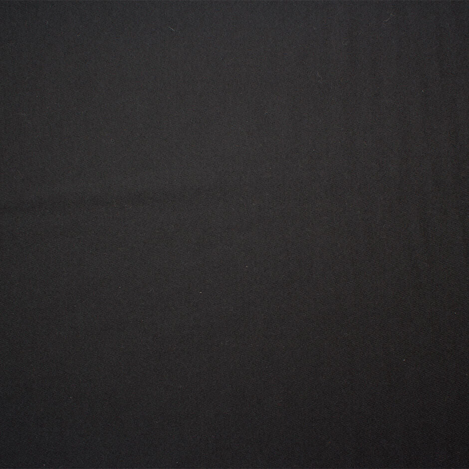 Plain Black Pure Wool Flannel
