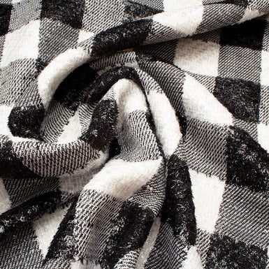 Monochrome Checkered Metallic Wool