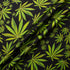 Cannabis Printed Black Silk Twill