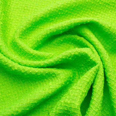 Fluorescent Green Wool Blend Bouclé