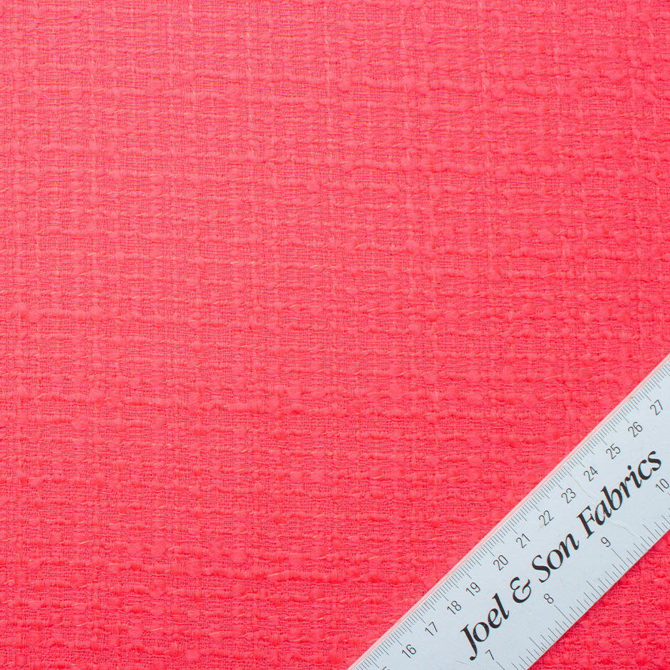 Fluorescent Pink Wool Blend Bouclé