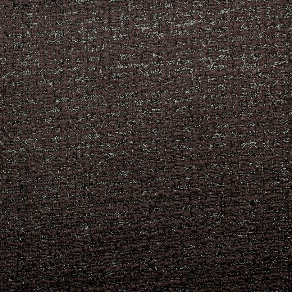 Dark Brown Lurex Wool Blend Bouclé