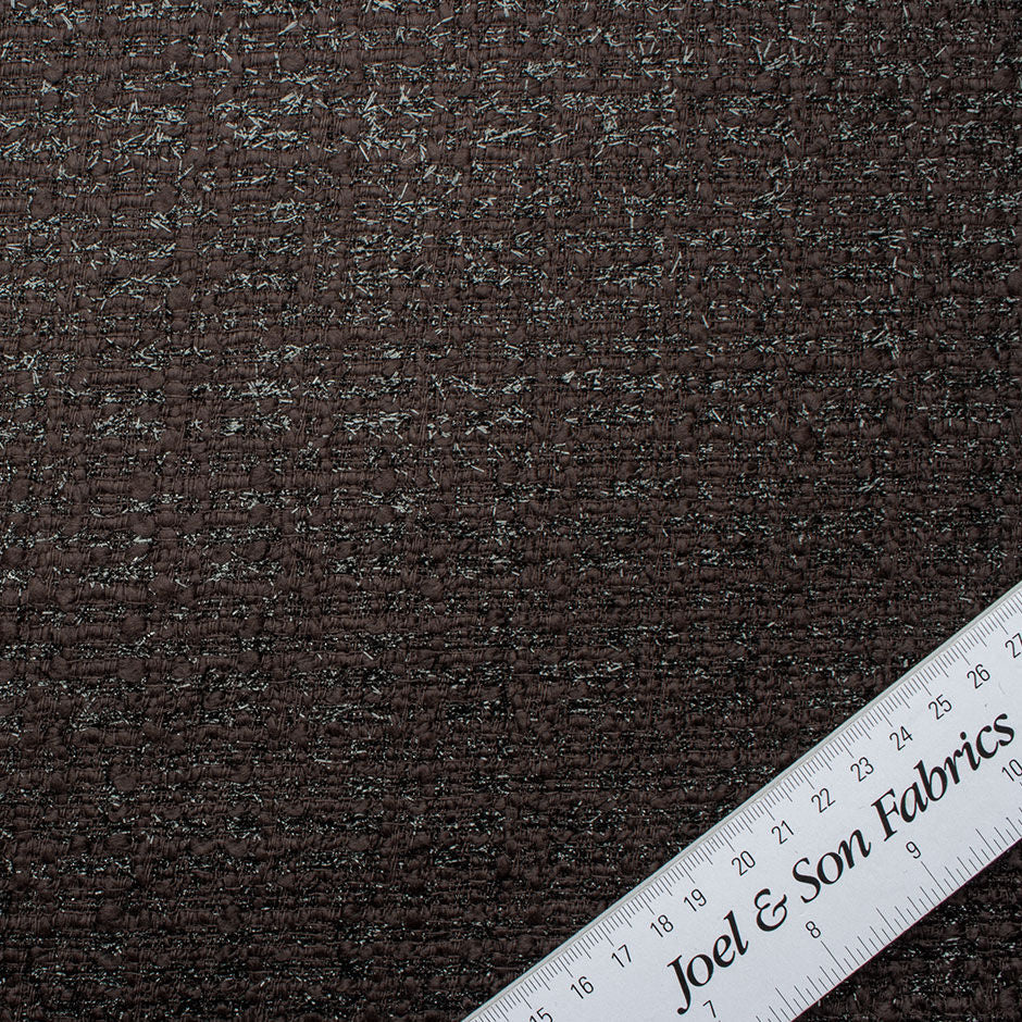 Dark Brown Lurex Wool Blend Bouclé