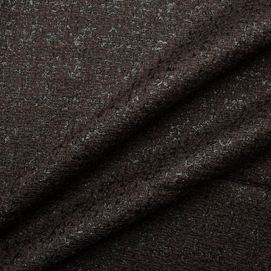 Dark Brown Lurex Wool Blend Bouclé
