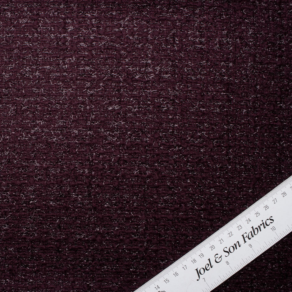 Deep Bordeaux Lurex Wool Blend Bouclé