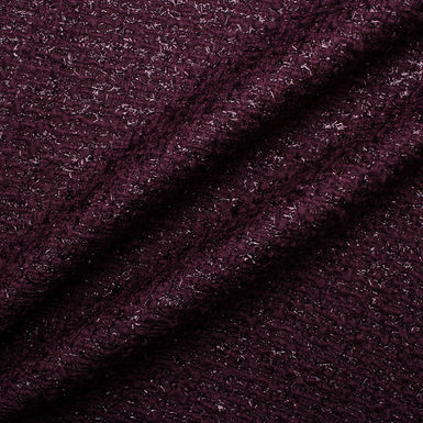 Deep Bordeaux Lurex Wool Blend Bouclé