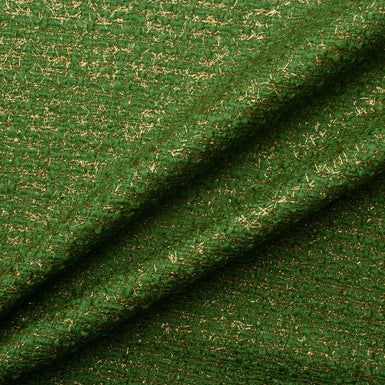 Dark Green Lurex Wool Blend Bouclé