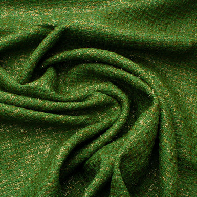 Dark Green Lurex Wool Blend Bouclé