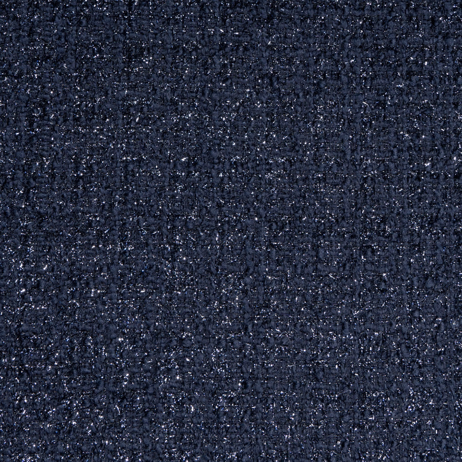 Midnight Blue Metallic Wool Bouclé