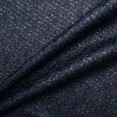 Midnight Blue Lurex Wool Blend Bouclé (A 1m Piece)