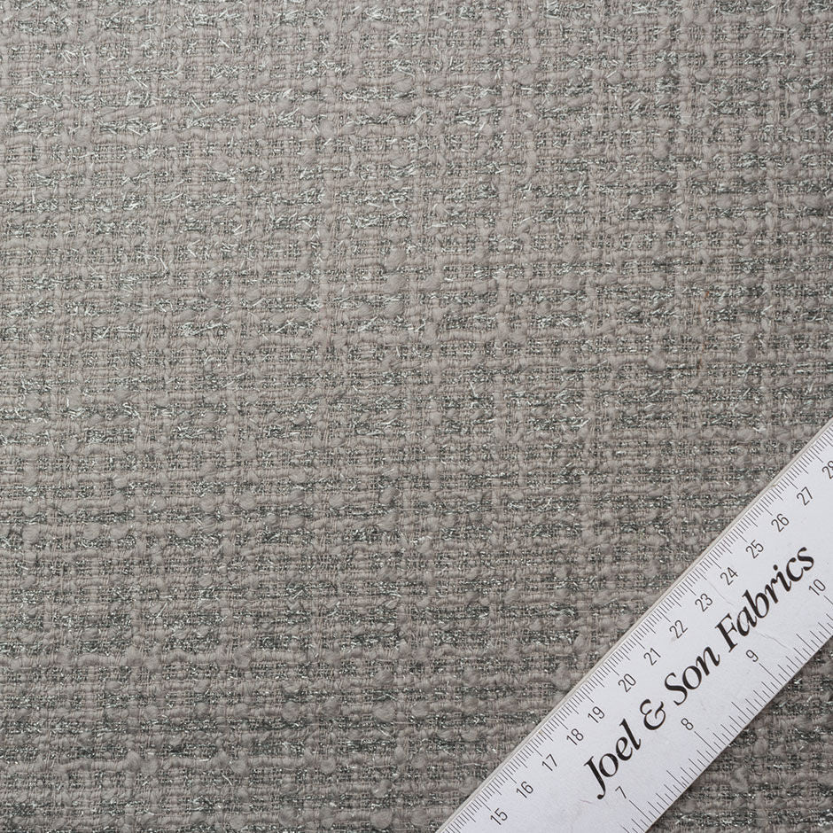Mid Grey Lurex Wool Blend Bouclé