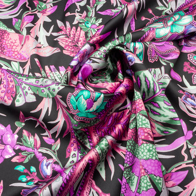 Pink & Purple Floral Printed Ungaro Silk (A 2.50m Piece)
