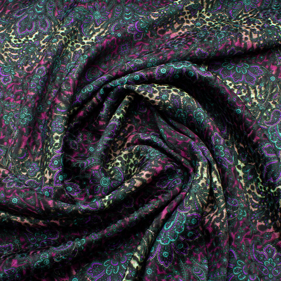 Multi-Coloured Floral & Animal Printed Silk Jacquard (A 2.60m Piece)