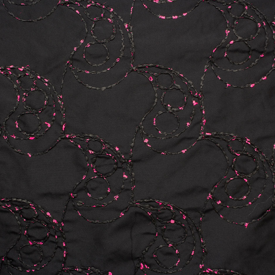 Pink & Black Corded Taffeta