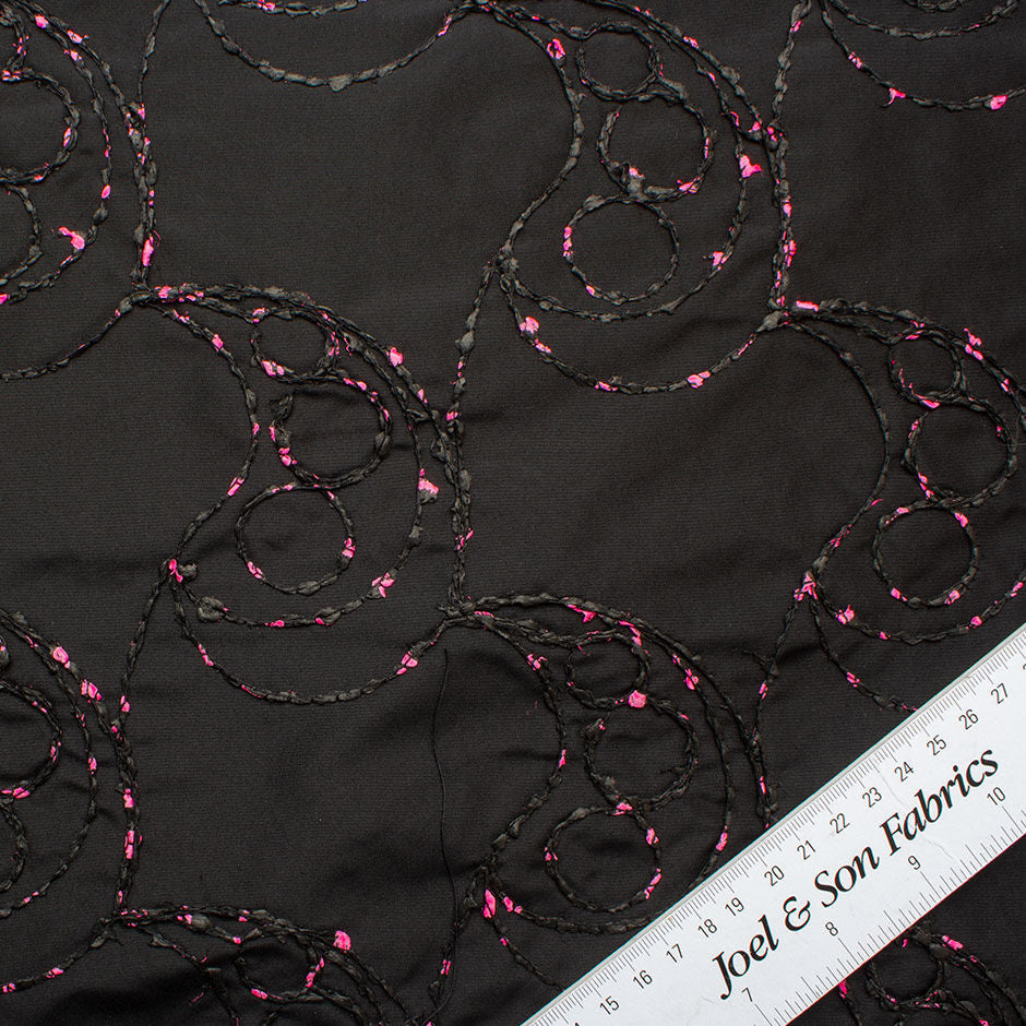 Pink & Black Corded Taffeta