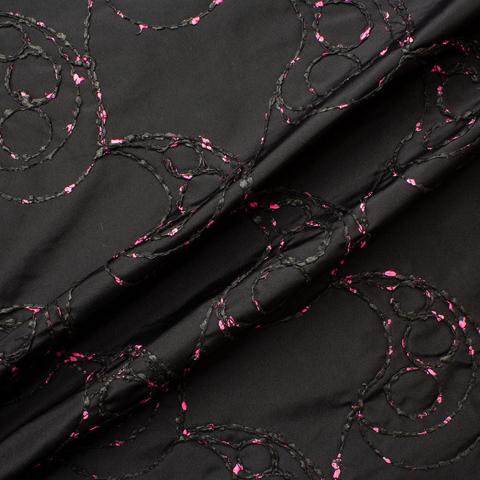 Pink & Black Corded Taffeta