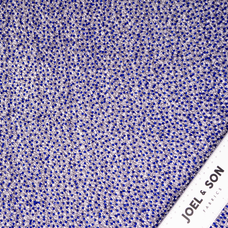 Electric Blue Embellished Fine Black Tulle