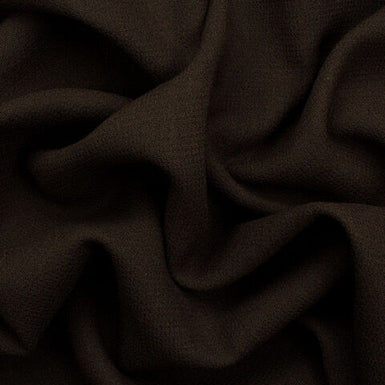 Dark Brown Double Wool Crêpe