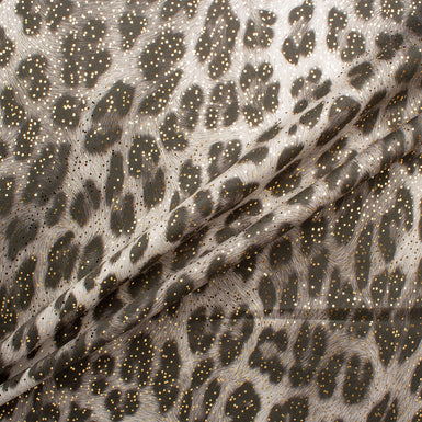 Grey Animal Print Laminated Luxury Cotton