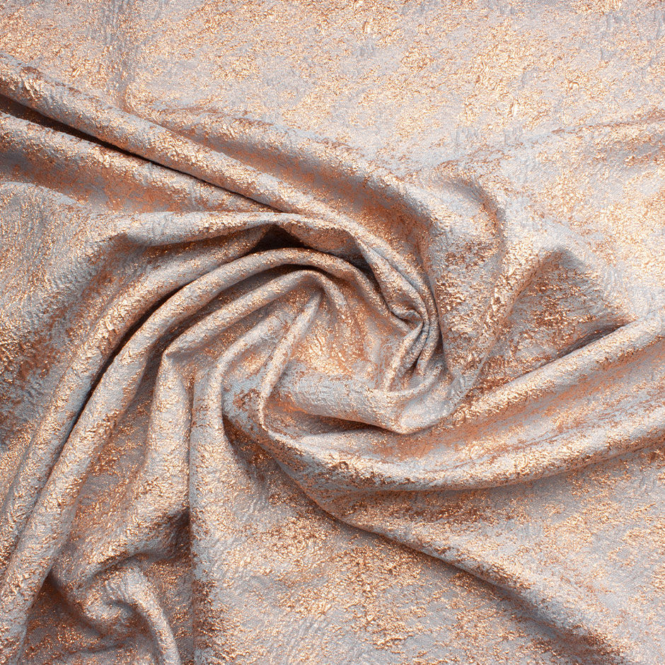 Pale Blue & Pink Metallic Cloqué