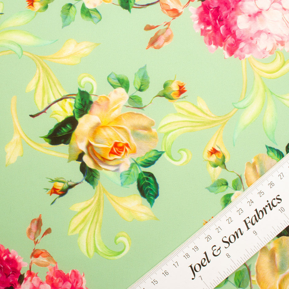 Multi Floral Printed Green Pure Organic Corn