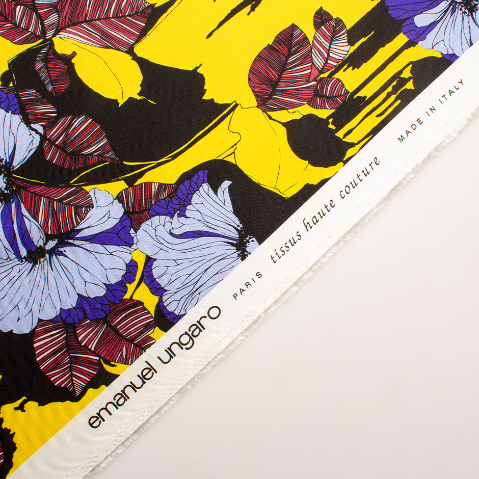 Blue & Pink Floral Printed Silk Twill (A 3.15m Piece)