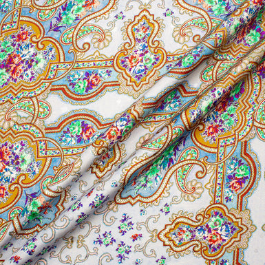 Multi-Coloured Printed Silk Spot Jacquard (A 3m Piece)