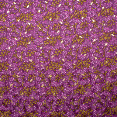 Deep Gold & Purple Silk Gold Jacquard