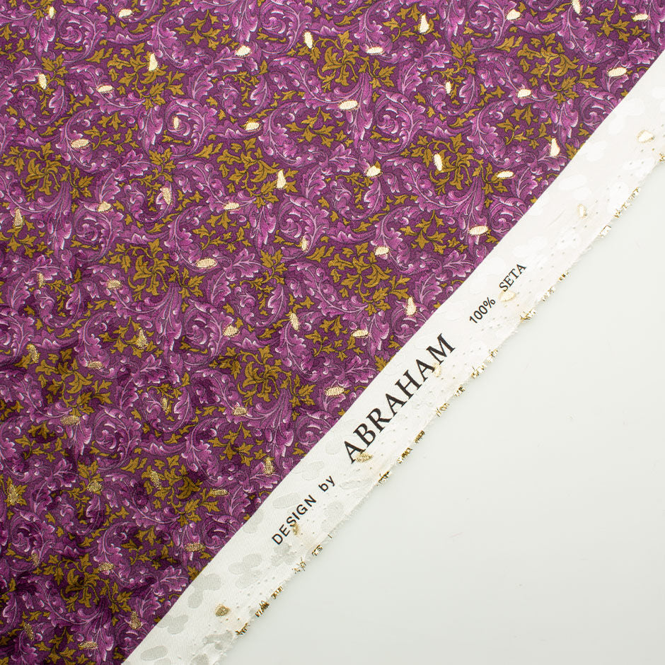 Deep Gold & Purple Silk Gold Jacquard