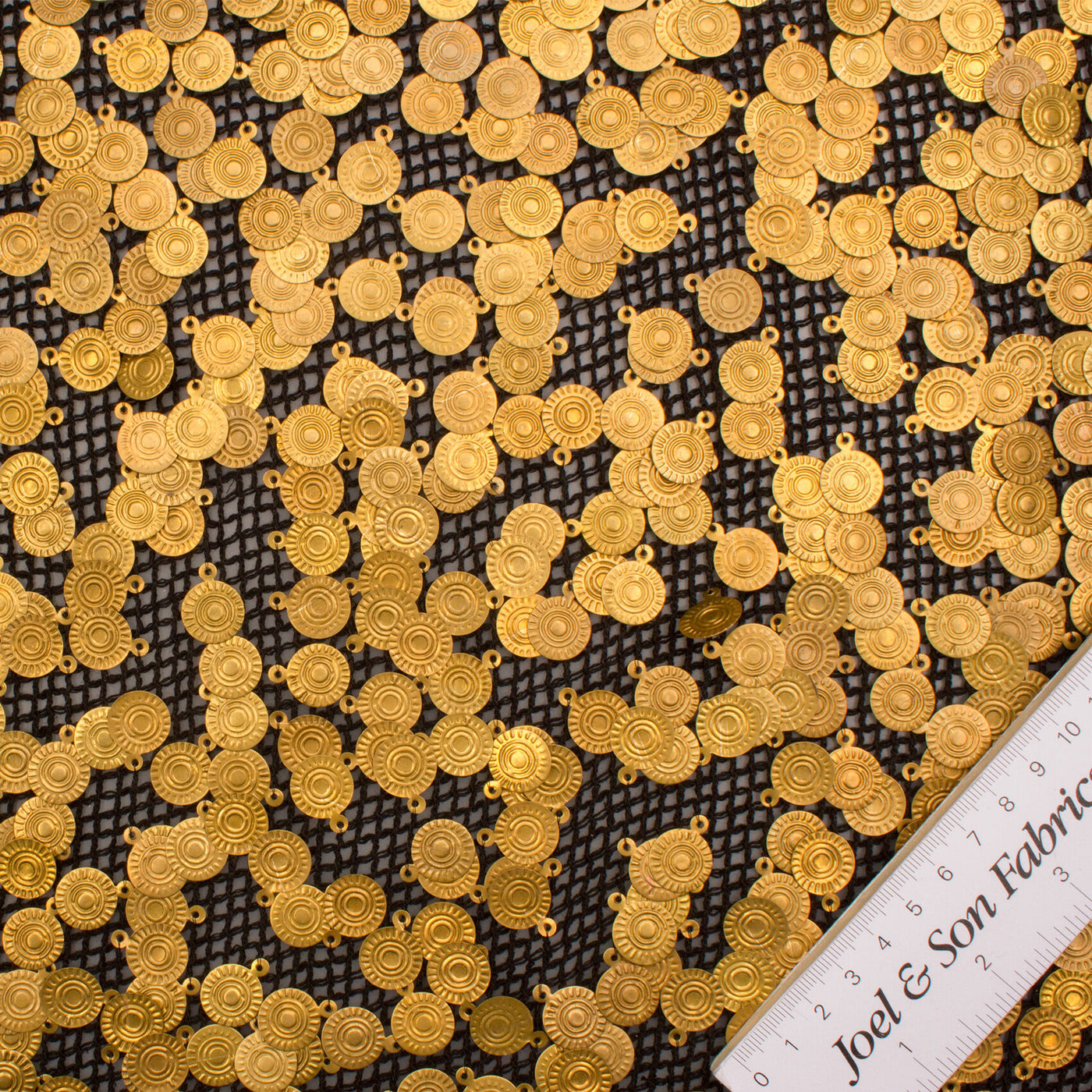 Gold Metal Appliqué on Mesh