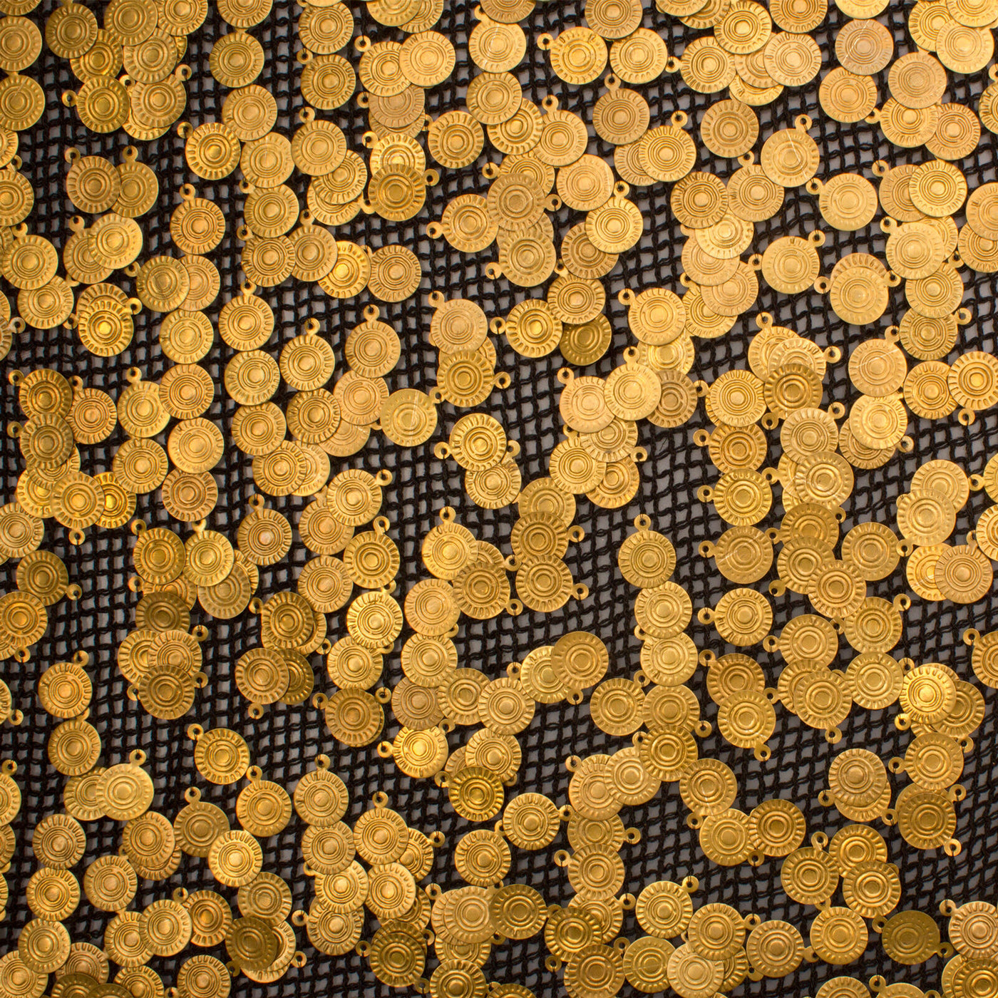 Gold Metal Appliqué on Mesh
