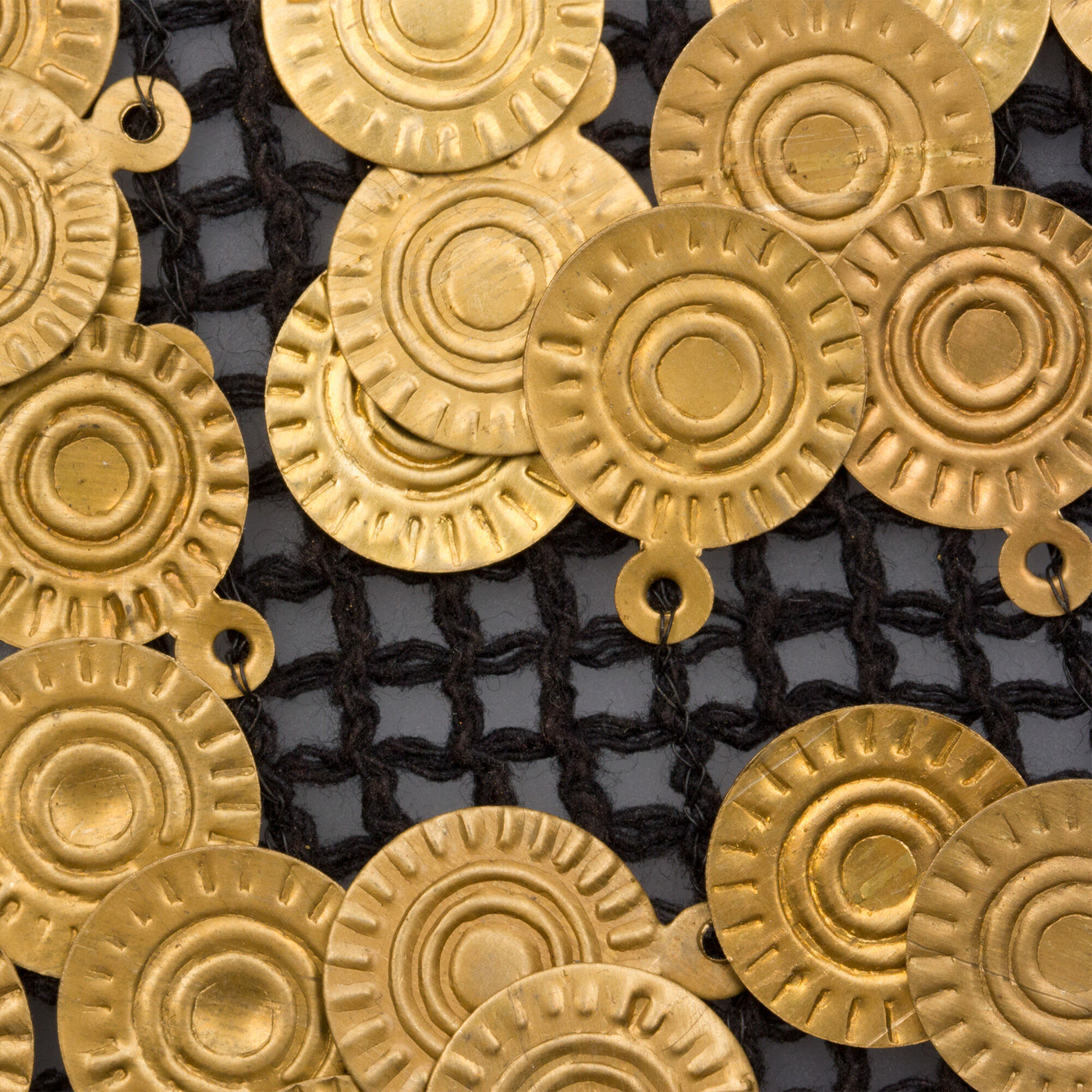 Gold Metal Appliqué on Mesh