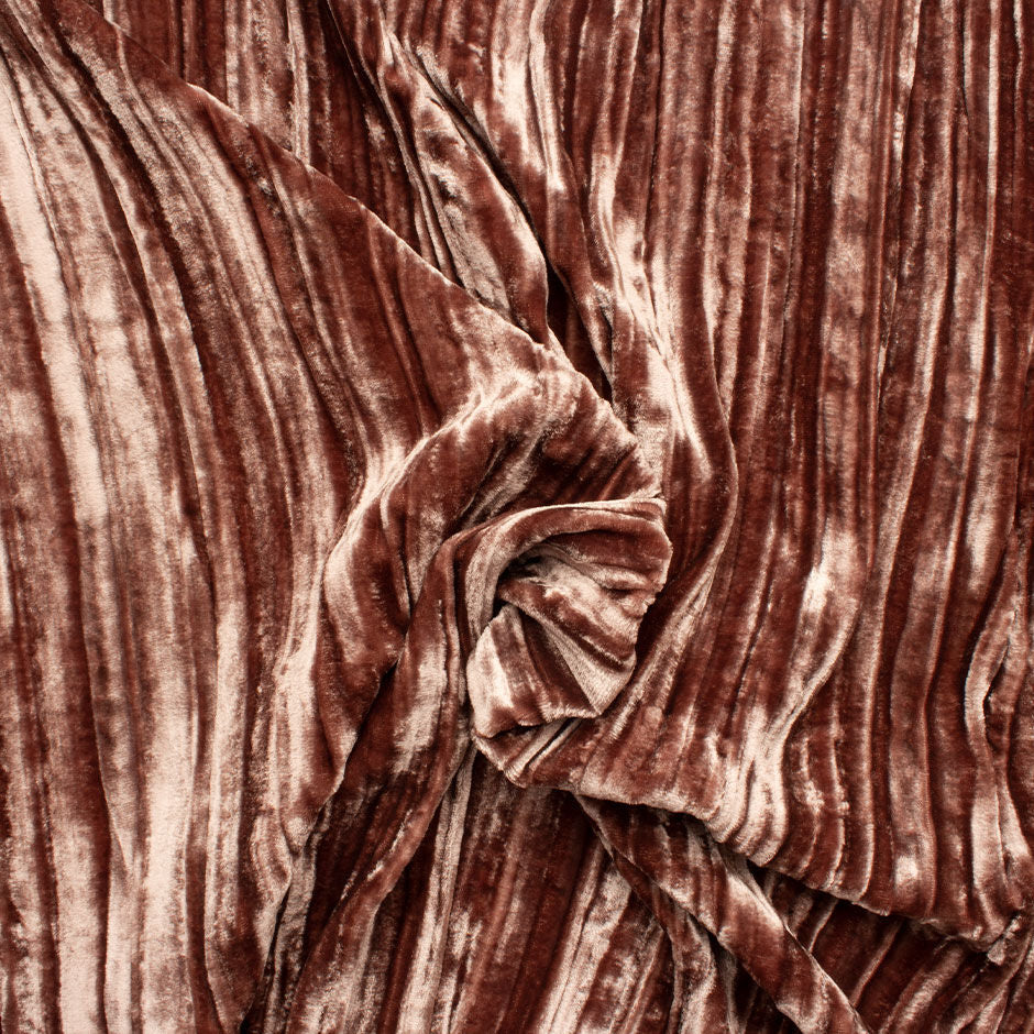 Pinky Beige Crushed Velvet