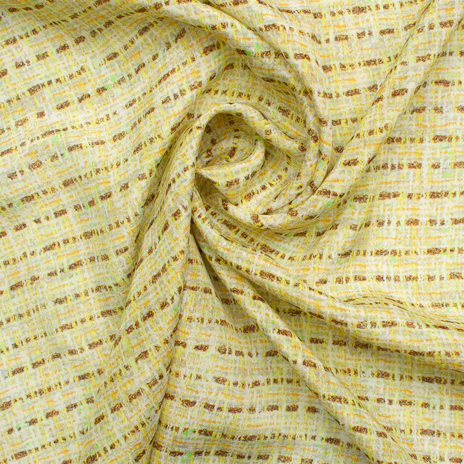 Lime Green Bouclé Printed SIlk Georgette (A 2.70m Piece)