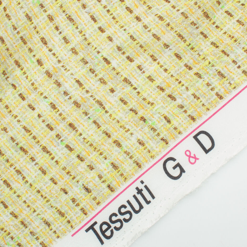 Lime Green Bouclé Printed SIlk Georgette (A 2.70m Piece)