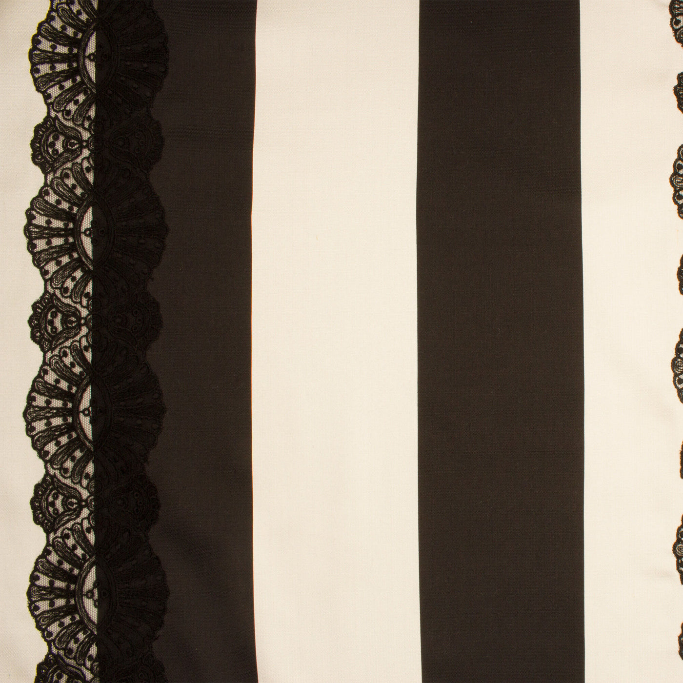Ivory/Black Stripe Silk Mikado