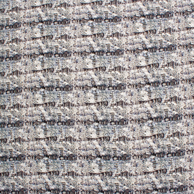 Grey & White Bouclé Printed Silk Satin (A 1.70m Piece)