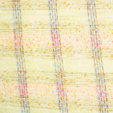 Pastel Shaded Bouclé Printed Pure Silk Fabric