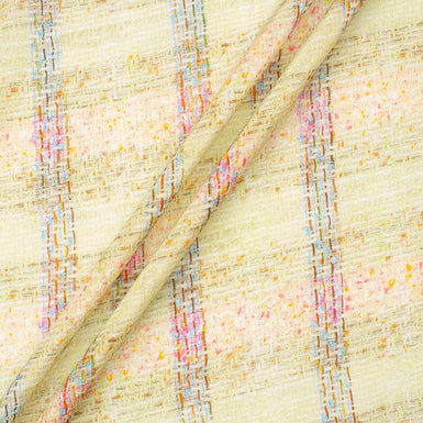 Pastel Shaded Bouclé Printed Pure Silk Fabric