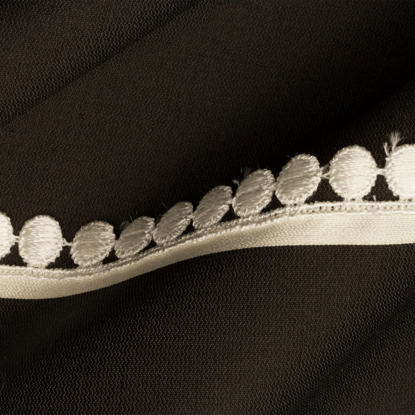 Ivory/Black Stripe Silk Mikado