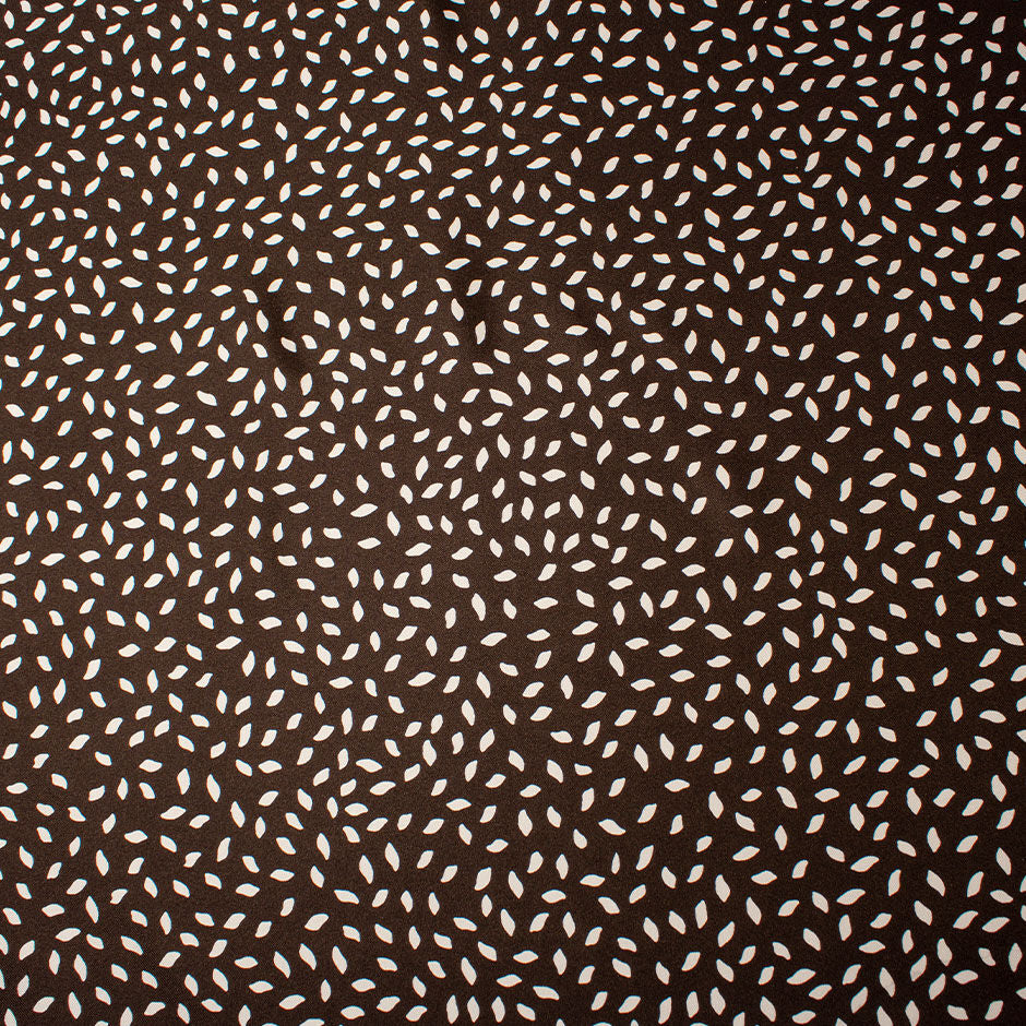 Turquoise Anchor Printed Brown Pure Silk Twill