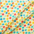 Multi-Coloured Bubble Printed Soft Yellow Silk Jacquard