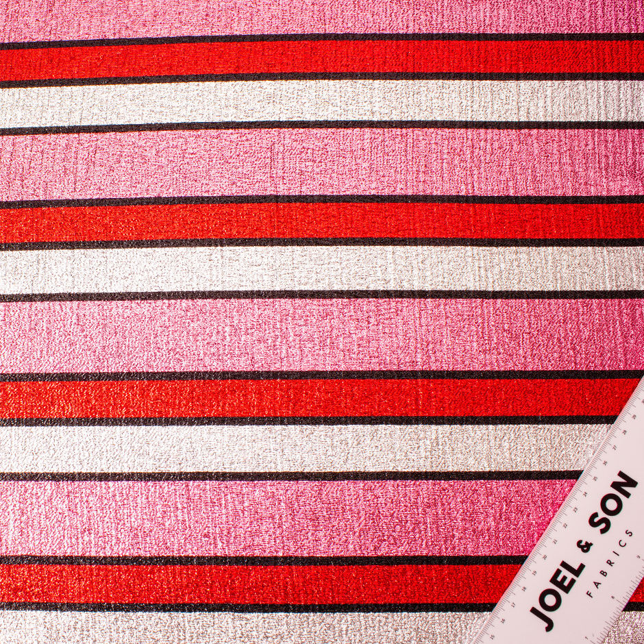 Candy Striped Silk Chiffon Lamé