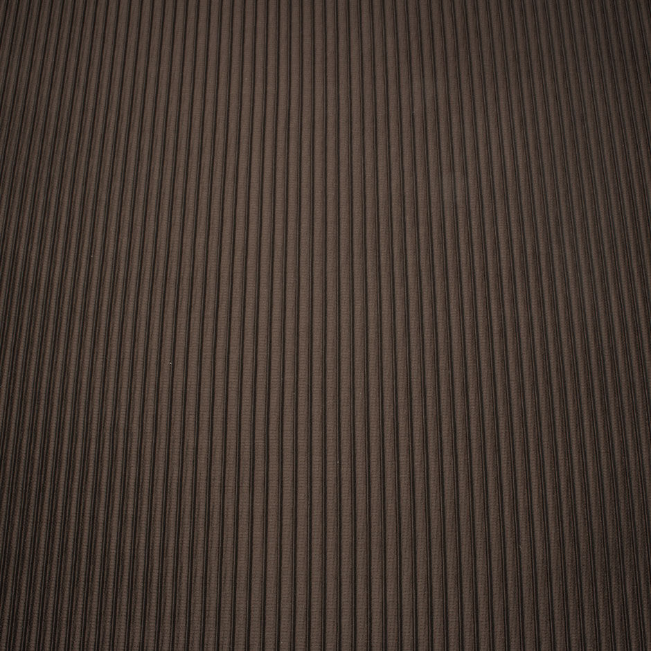 Brown Ridged Stretch Polyester
