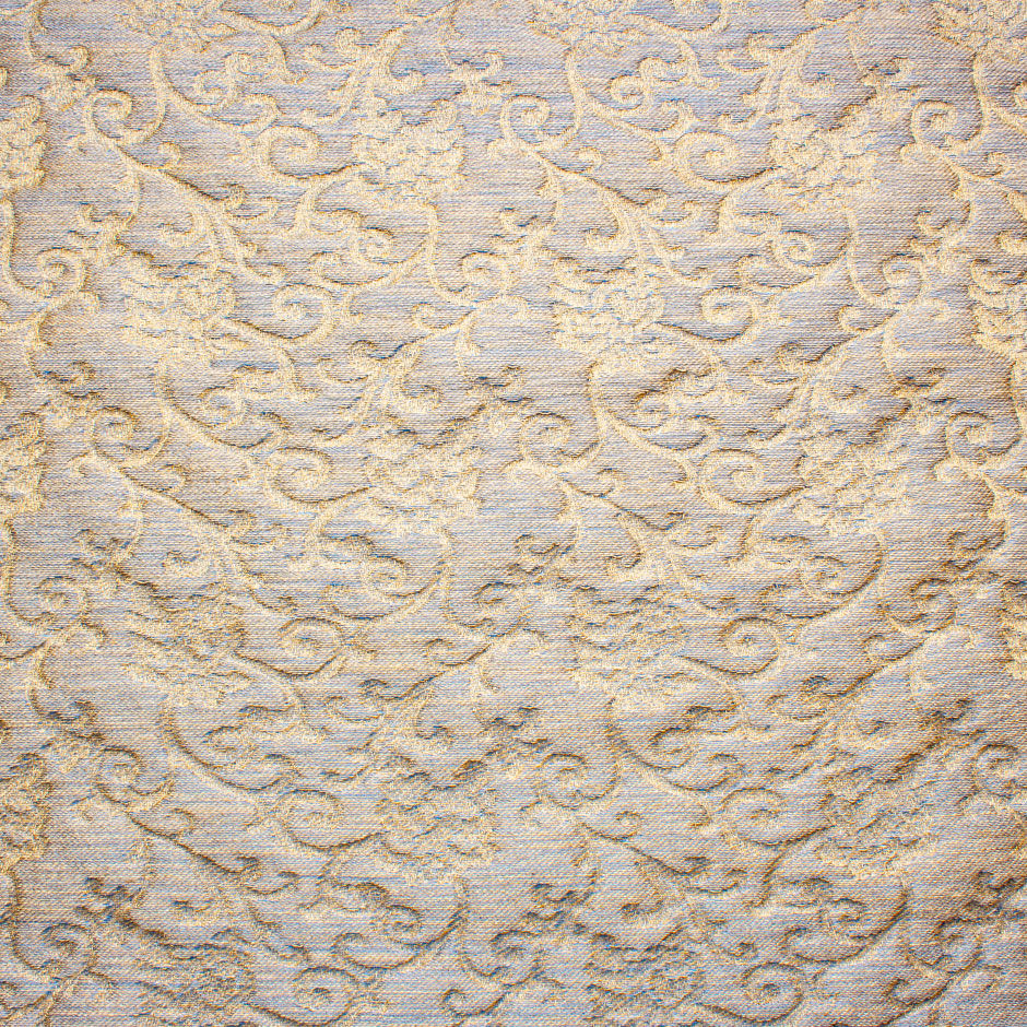 Blue & Gold Lurex Jacquard Brocade