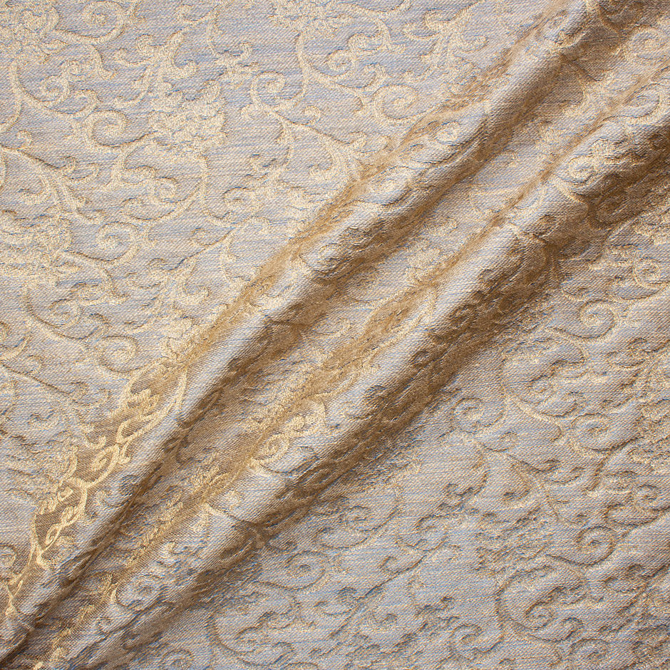 Blue & Gold Lurex Jacquard Brocade