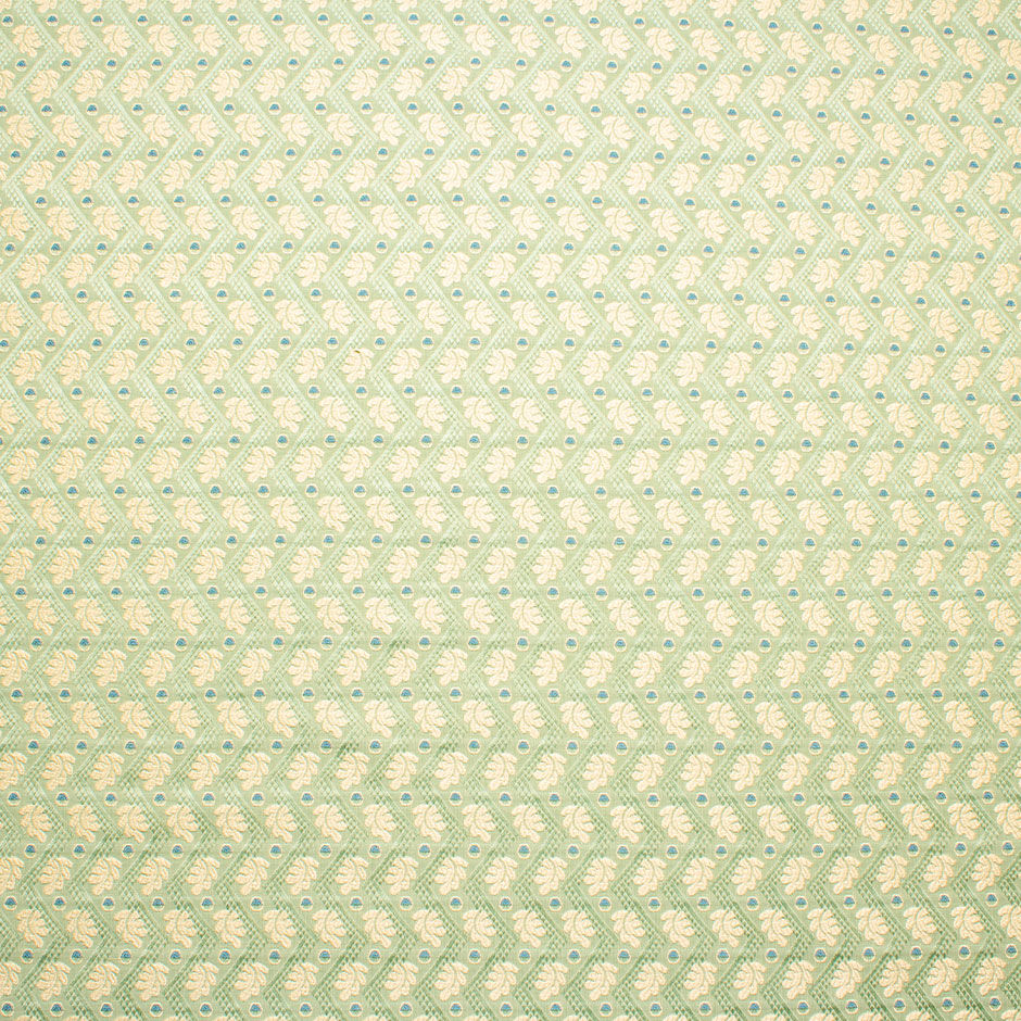 Yellow Leaf Jacquard Green Brocade
