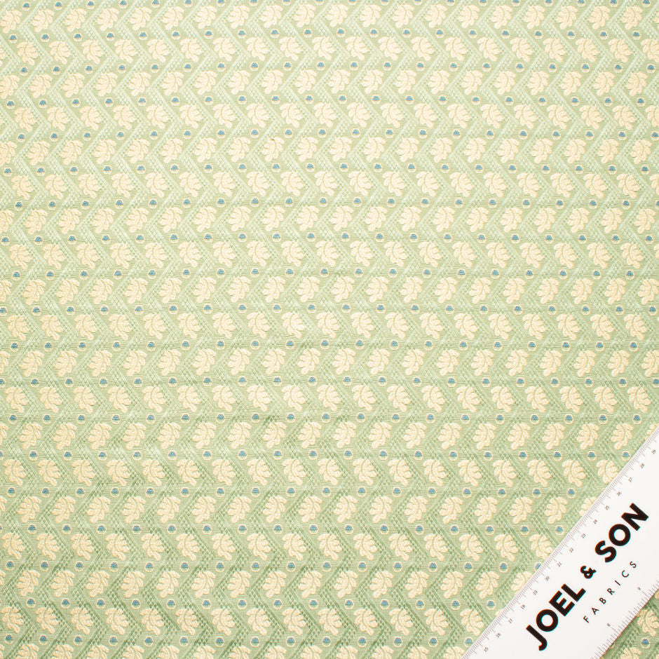 Yellow Leaf Jacquard Green Brocade